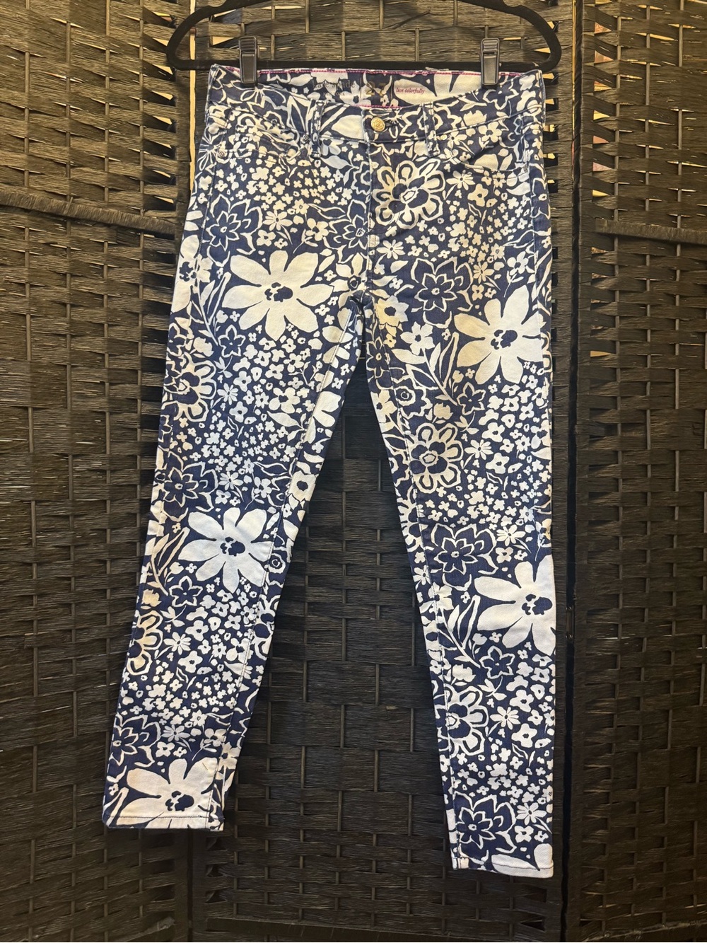 kate spade Navy & White Floral Skinny Jeans